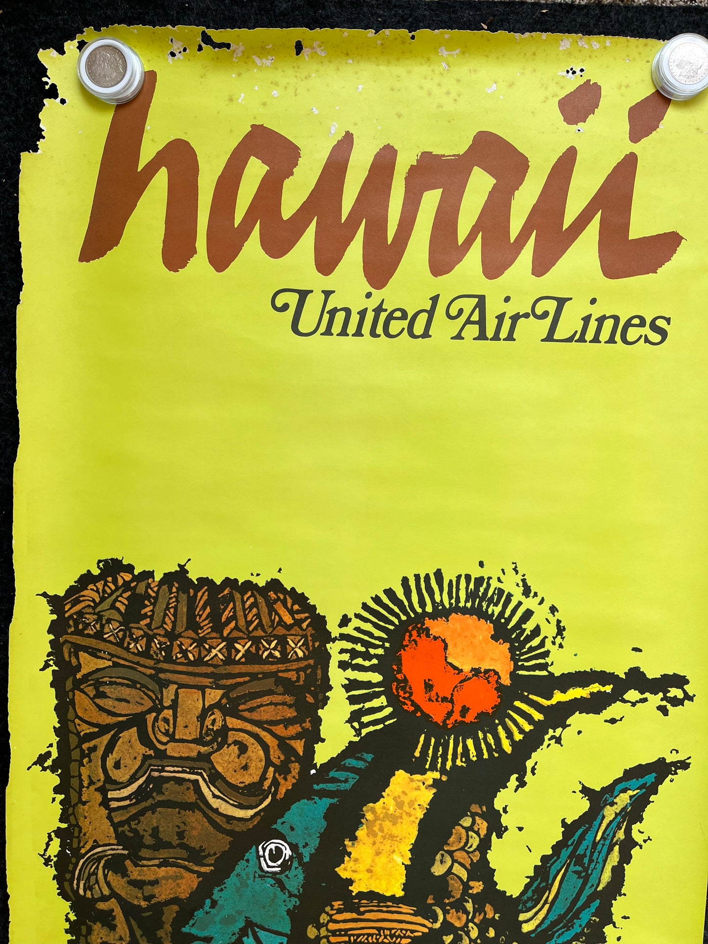 1967 Hawaiian United Air Lines Vintage Travel Poster