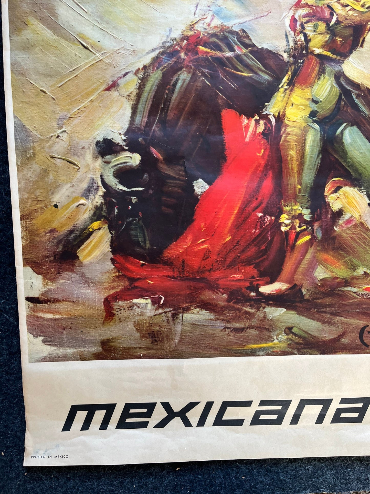 50’s Mexico Travel Poster Spanish Tourism Bullfighting, Vintage Travel Art Poster, Bullfighting Spain Mexico Gifts Souvenirs, Fiesta de Toro