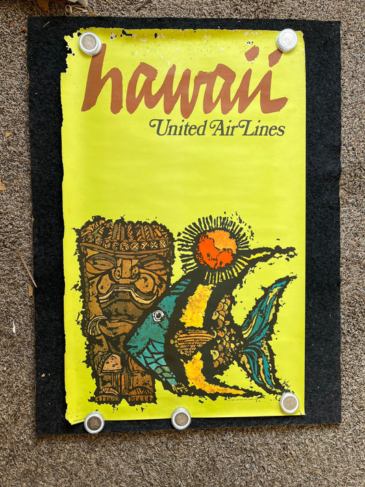 1967 Hawaiian United Air Lines Vintage Travel Poster