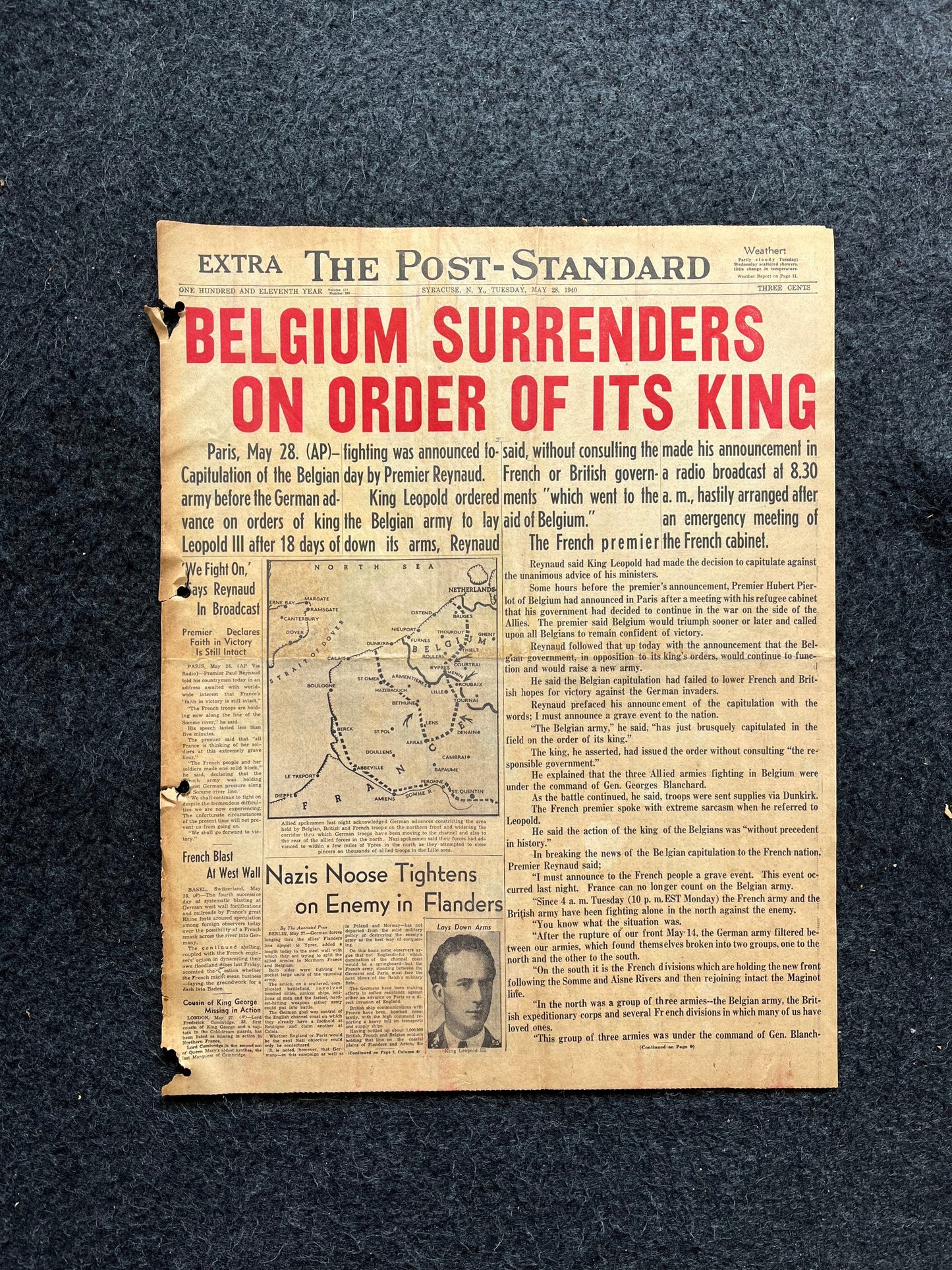 1940 Surrender of Belgium - King Leopoldo Surrenders to Germany WW2, WW2 Memorabilia, Belgian history gifts, Gifts for History Nerds, Europe