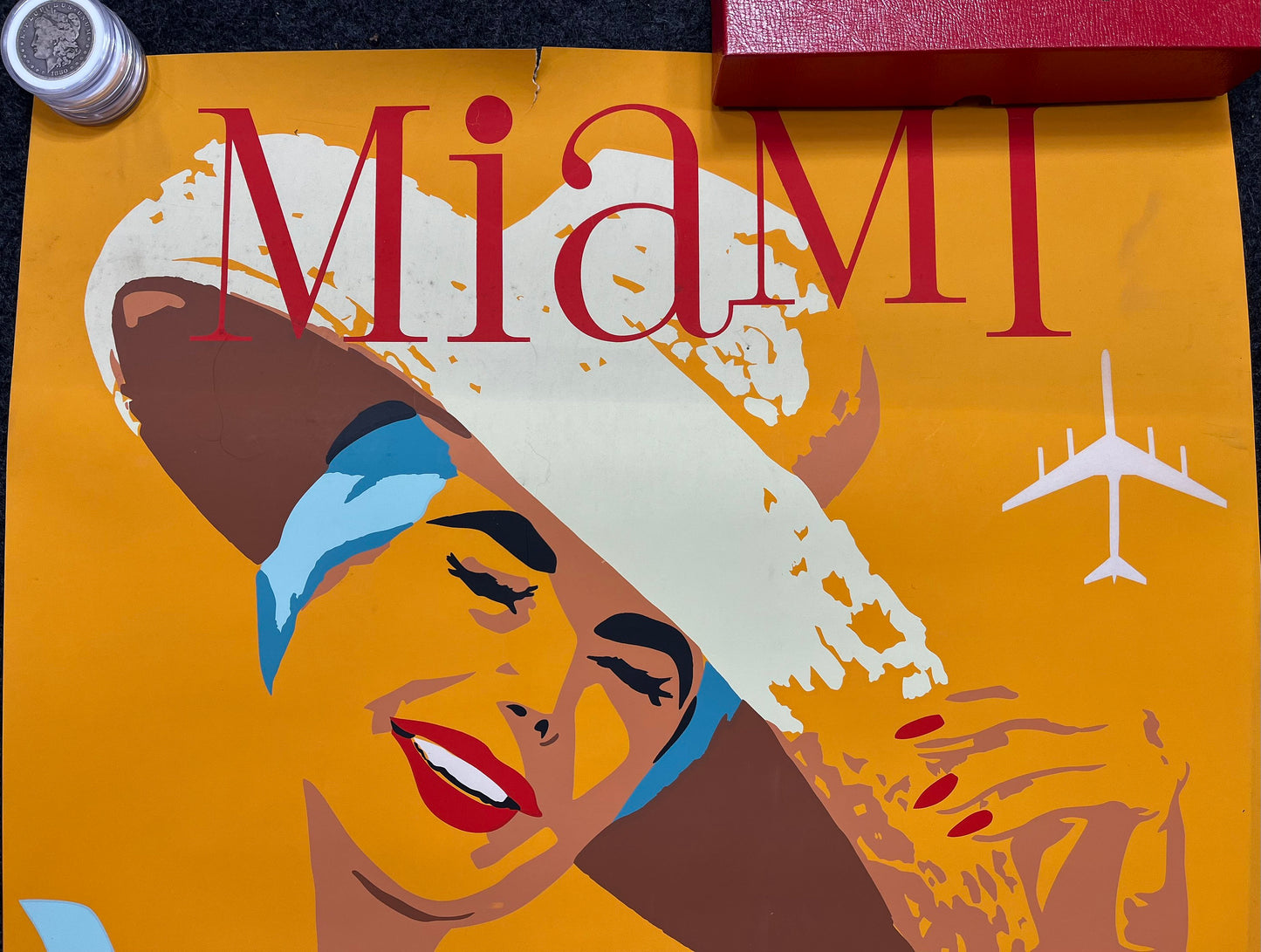 1960s Miami Travel Poster, Miami Florida Artwork, Florida Souvenirs, Floridian Gifts Original Travel Poster, Vintage Travel Poster Caribbean