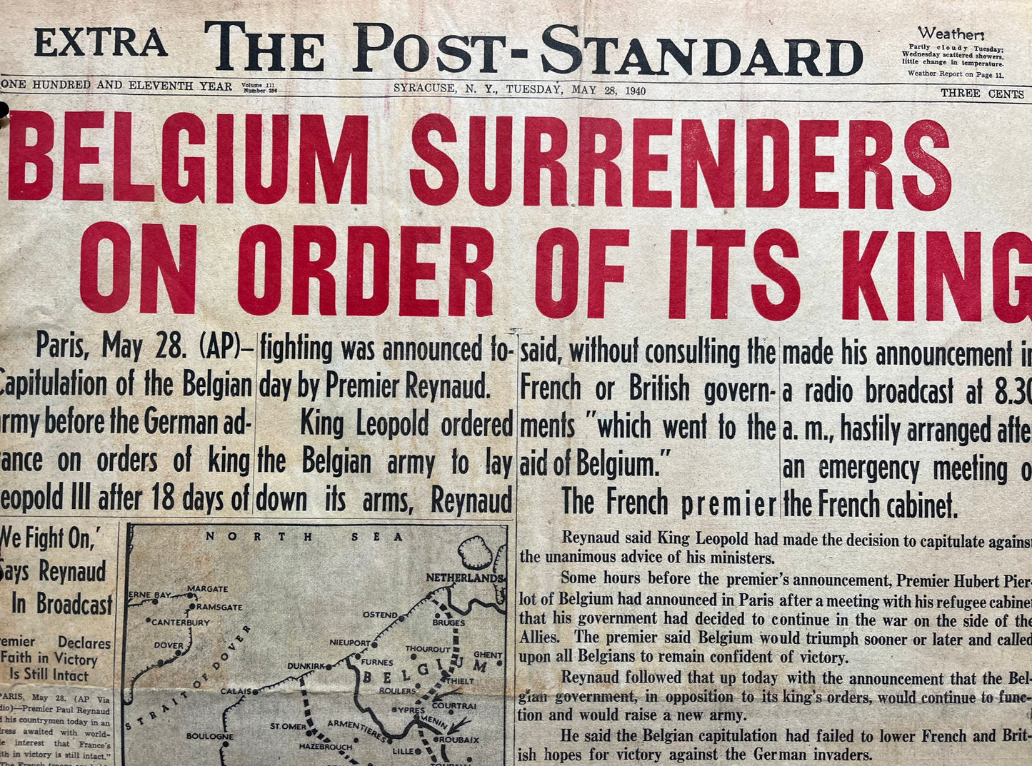 1940 Surrender of Belgium - King Leopoldo Surrenders to Germany WW2, WW2 Memorabilia, Belgian history gifts, Gifts for History Nerds, Europe