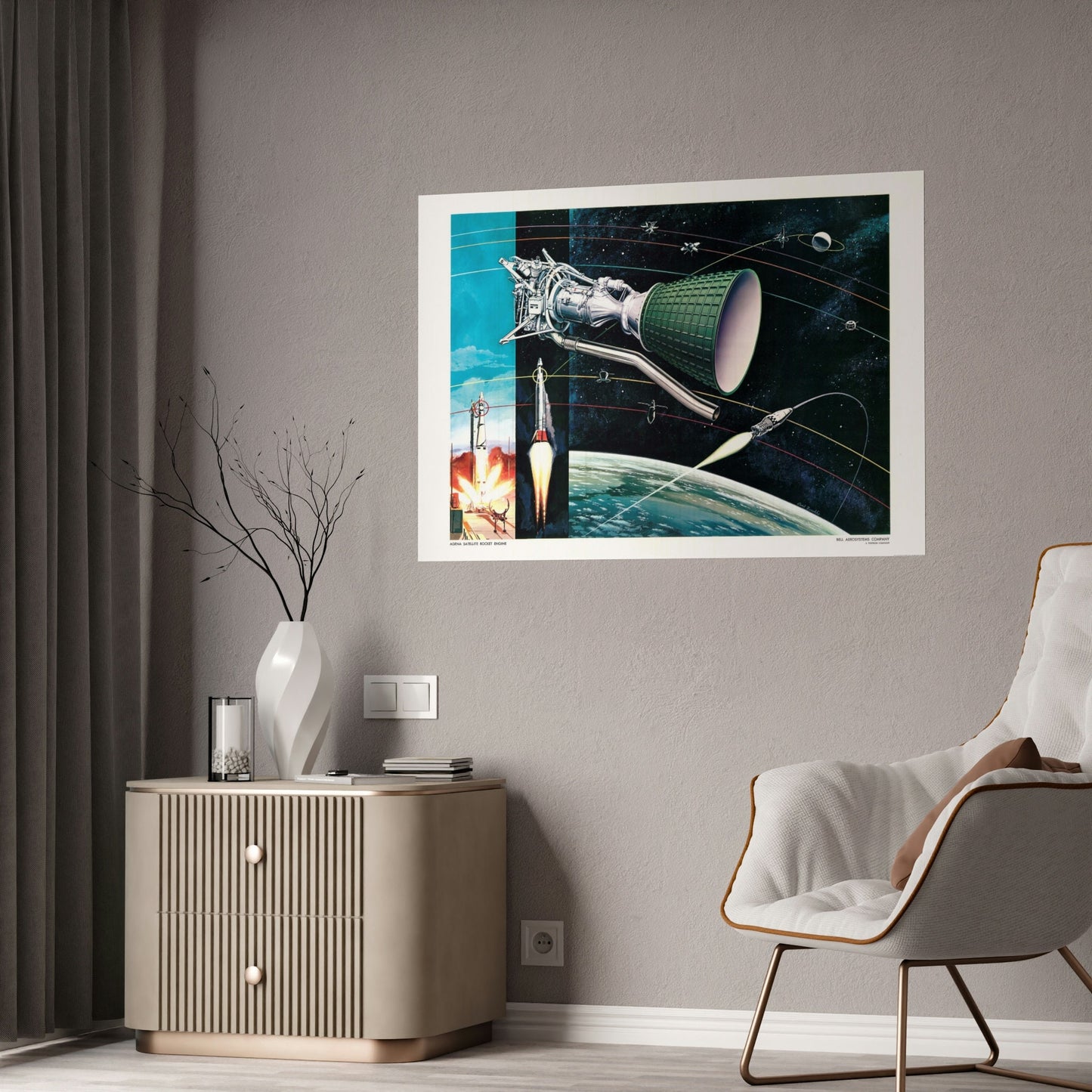 1960s Space Decor Print, Space Wall Art Memorabilia, NASA Space Apollo Program,