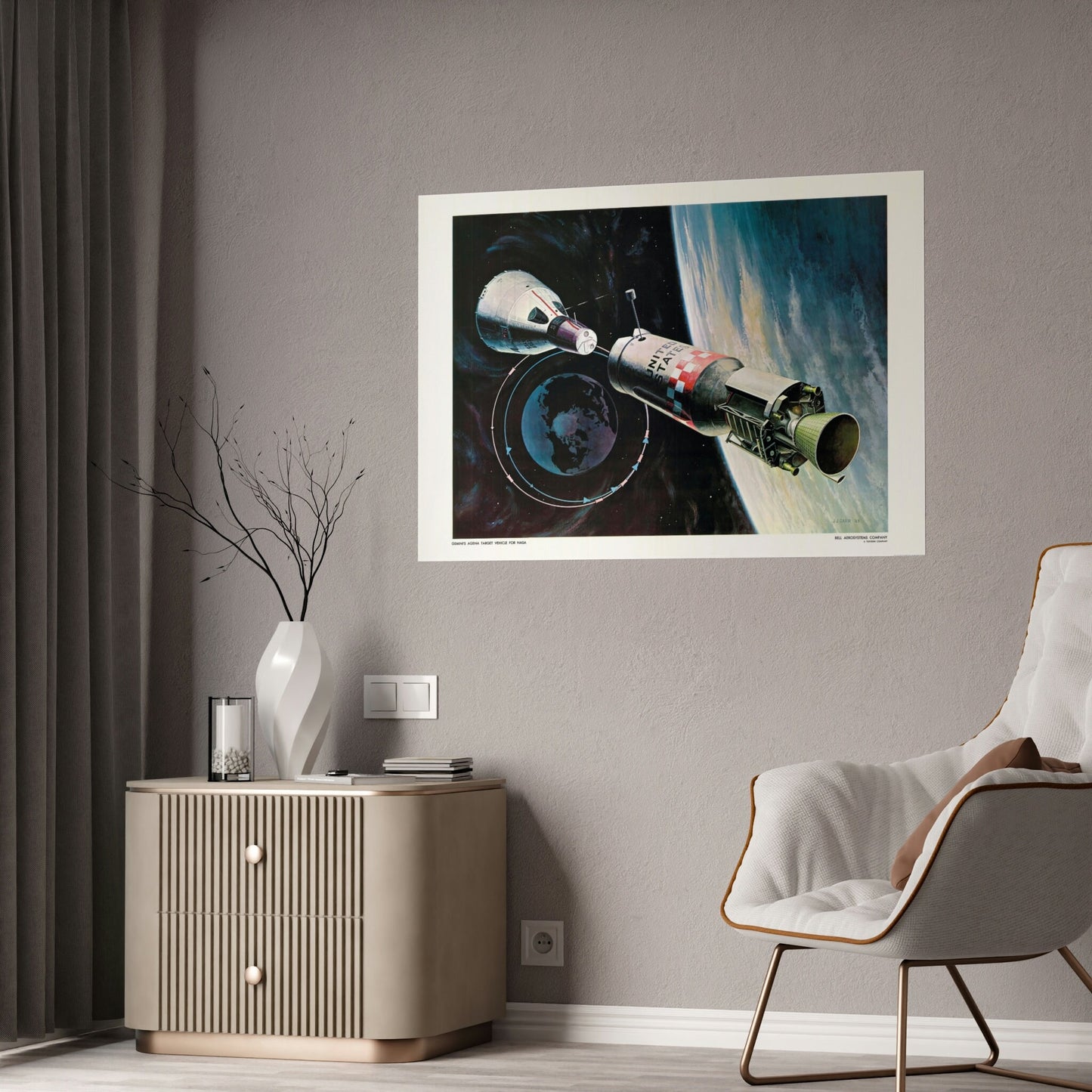 1960s Space Decor Print, Space Memorabilia Wall Art, NASA Space Apollo Program