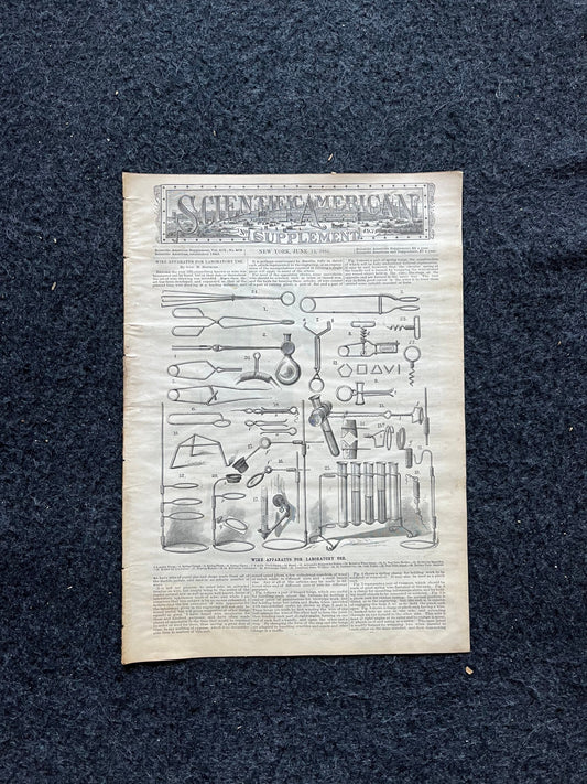 1800s Laboratory Equipment Scientific America, Science Education Wall Decor Gifts, Medical Curios, Vintage Newspaper, Original Newspaper