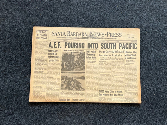 WW2 1942 Australian Army Rushes to Defend Pacific, Original Newspaper, WW2 Philippines Japan History, Pacific Theatre WW2, World War 2 Decor