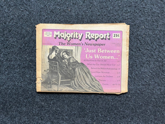 Vintage 1970s Feminist Newspaper, The Majority Report 2nd Wave Feminism, LGBT Memorabilia, Feminist Gifts, Female Empowerment, Gifts