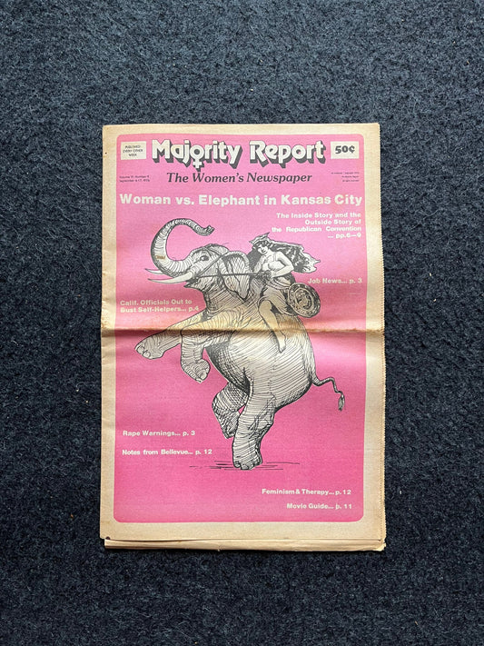 Vintage 1970s Feminist Newspaper, The Majority Report 2nd Wave Feminism, LGBT Memorabilia, Feminist Gifts, Female Empowerment, Gifts