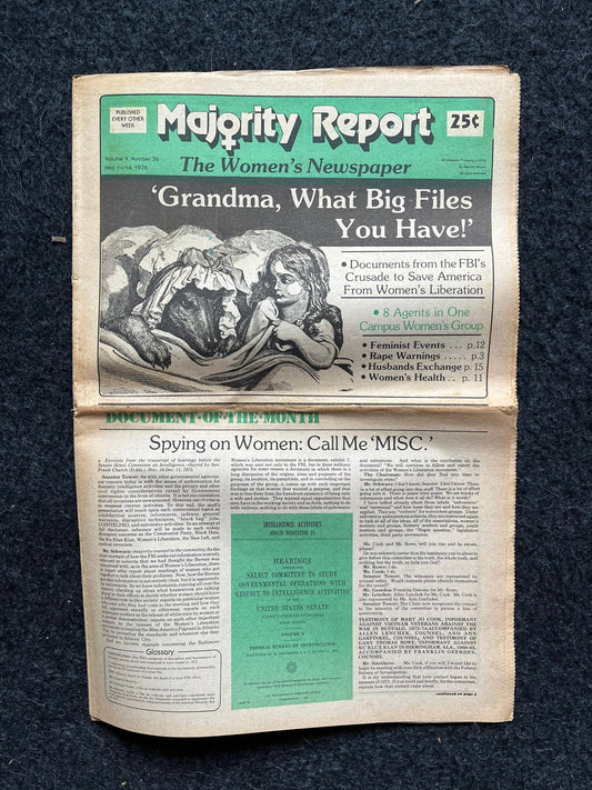 Vintage 1970s Feminist Newspaper, The Majority Report 2nd Wave Feminism, LGBT Memorabilia, Feminist Gifts, Female Empowerment, Gifts for Wom