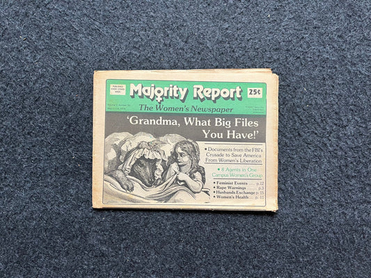 Vintage 1970s Feminist Newspaper, The Majority Report 2nd Wave Feminism, LGBT Memorabilia, Feminist Gifts, Female Empowerment, Gifts for Wom