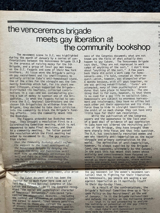 1970s Off Our Backs Feminist Newspaper