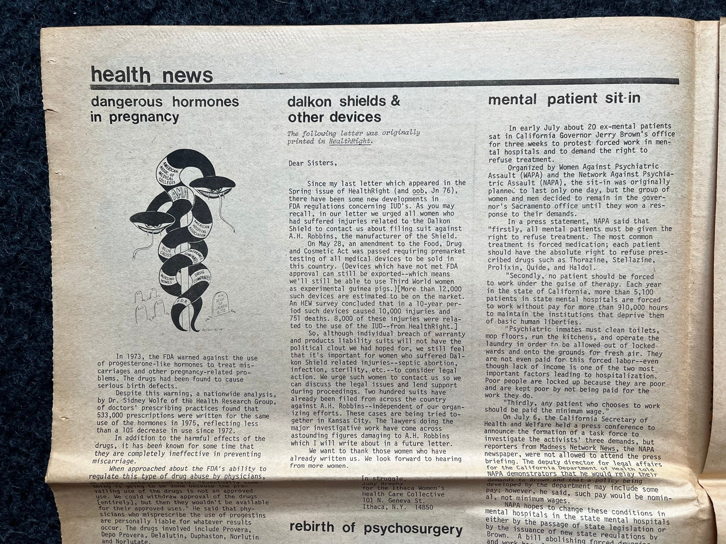 1970s Off Our Backs Feminist Newspaper, 2nd Wave Feminism, LGBT Memorabilia, Feminist Gifts, Female Empowerment, Gifts for Women, Womens