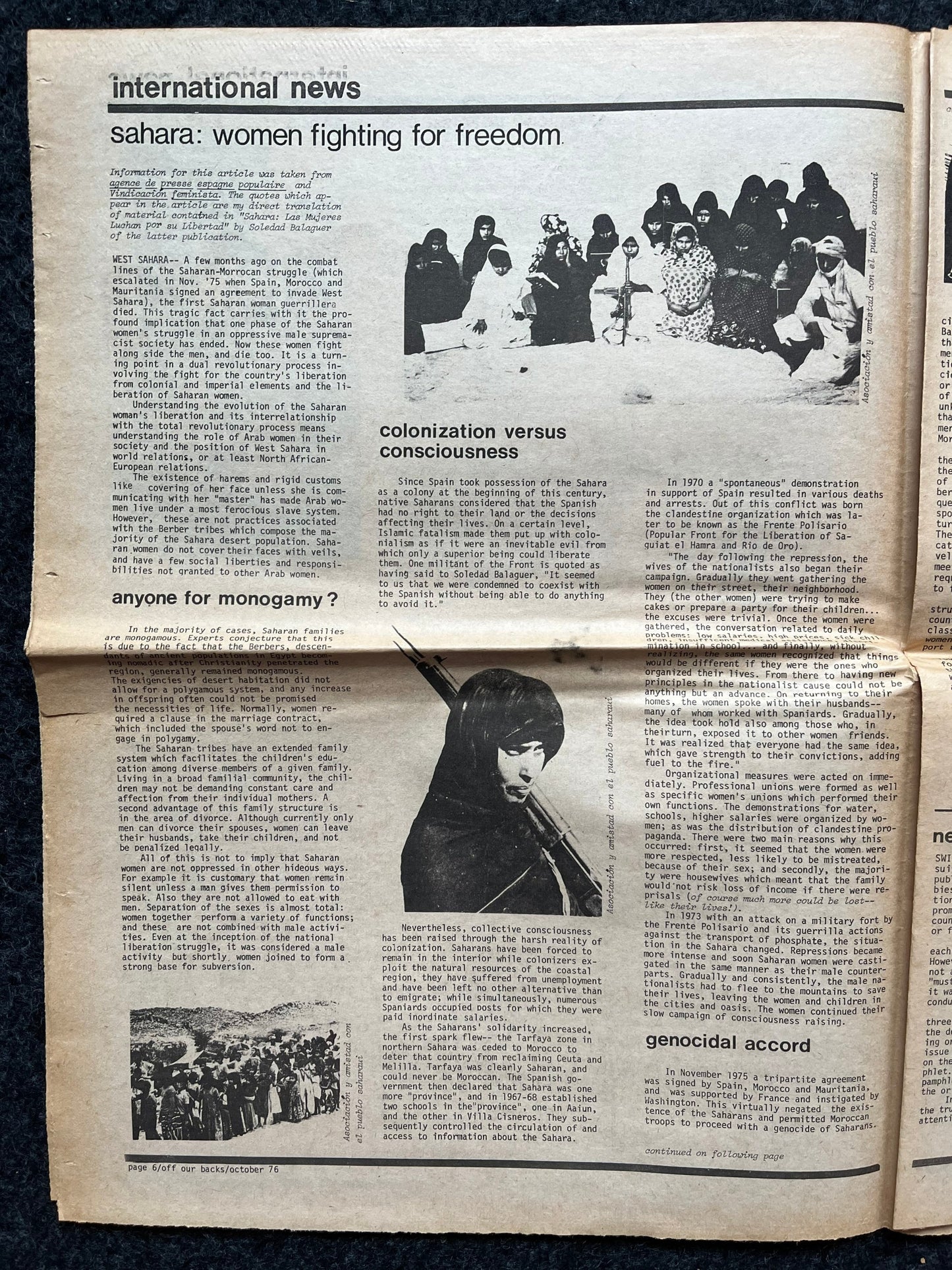 1970s Off Our Backs Feminist Newspaper, 2nd Wave Feminism, LGBT Memorabilia, Feminist Gifts, Female Empowerment, Gifts for Women, Womens