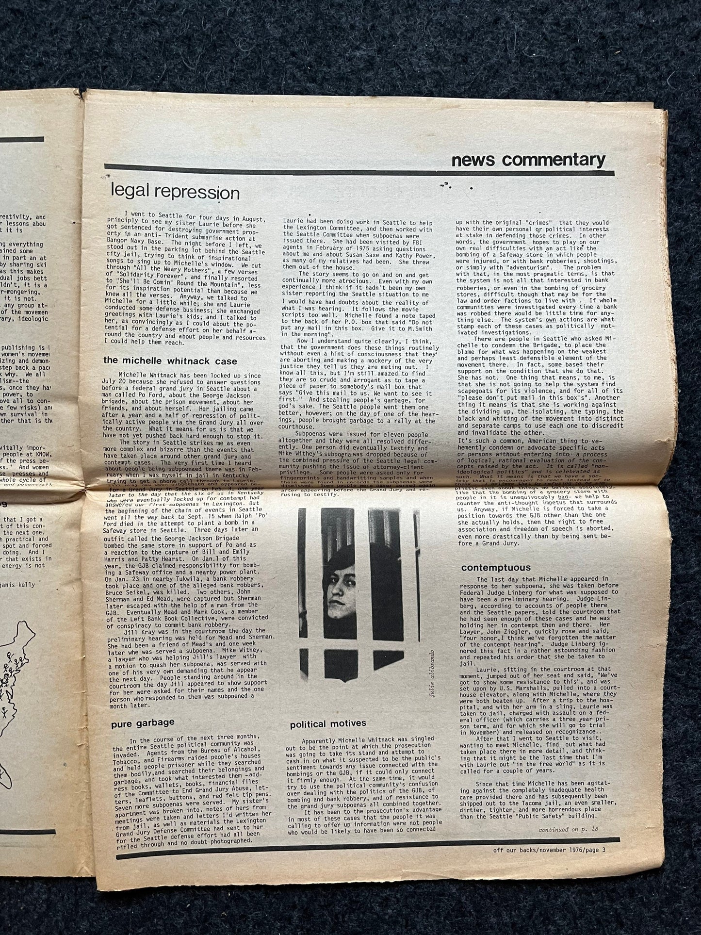 1970s Off Our Backs Feminist Newspaper, 2nd Wave Feminism, LGBT Memorabilia, Feminist Gifts, Female Empowerment, Gifts for Women, Womens