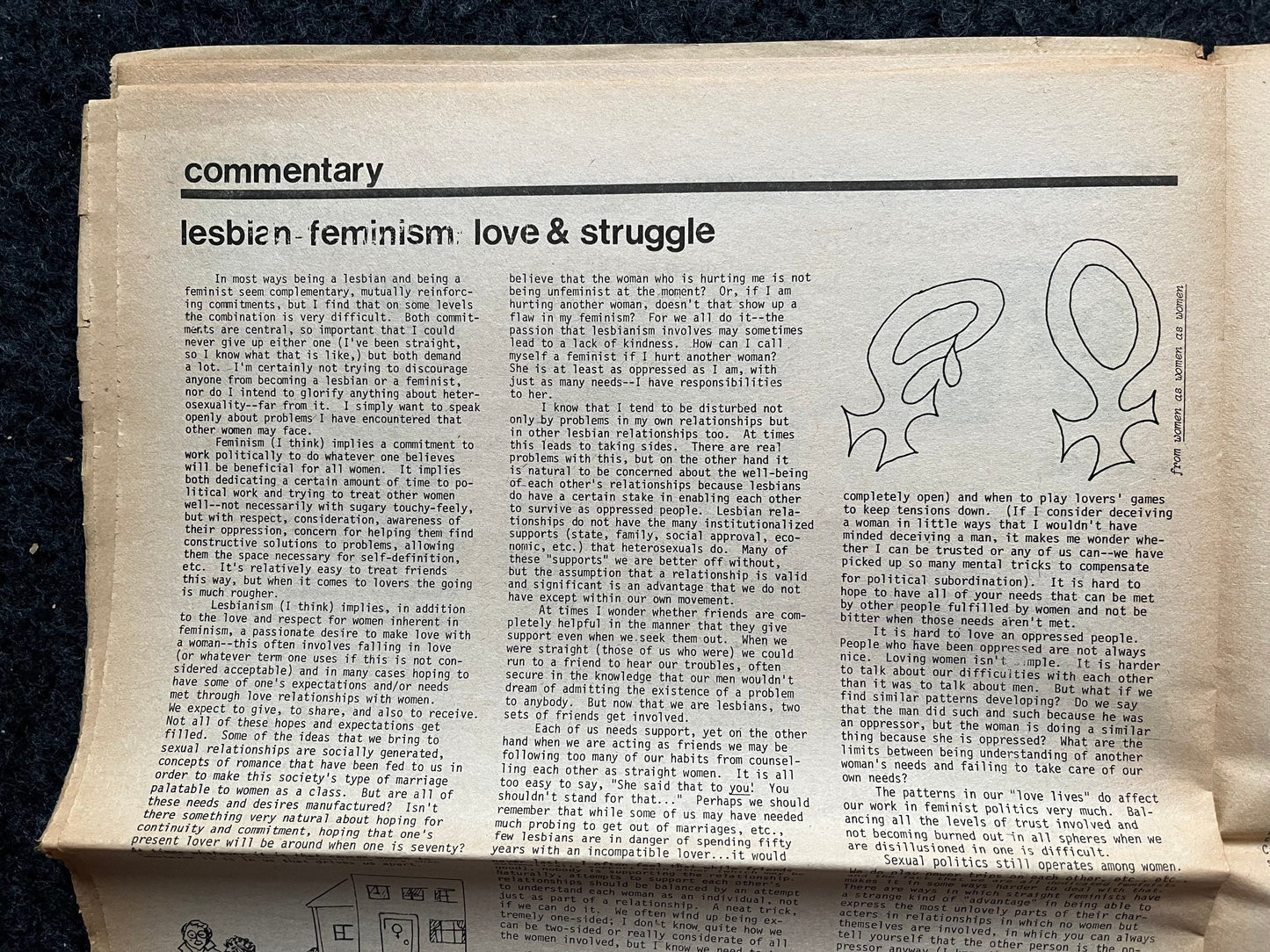 1970s Off Our Backs Feminist Newspaper, 2nd Wave Feminism, LGBT Memorabilia, Feminist Gifts, Female Empowerment, Gifts for Women, Womens