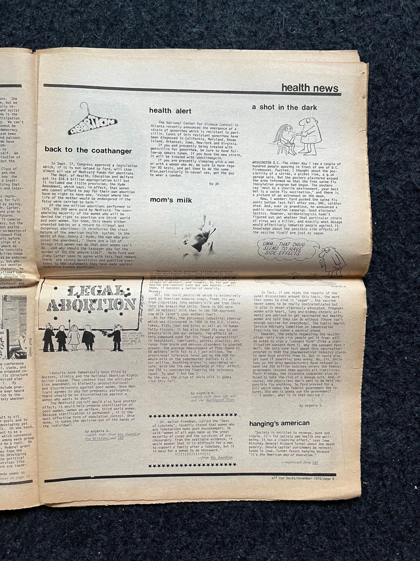 1970s Off Our Backs Feminist Newspaper, 2nd Wave Feminism, LGBT Memorabilia, Feminist Gifts, Female Empowerment, Gifts for Women, Womens