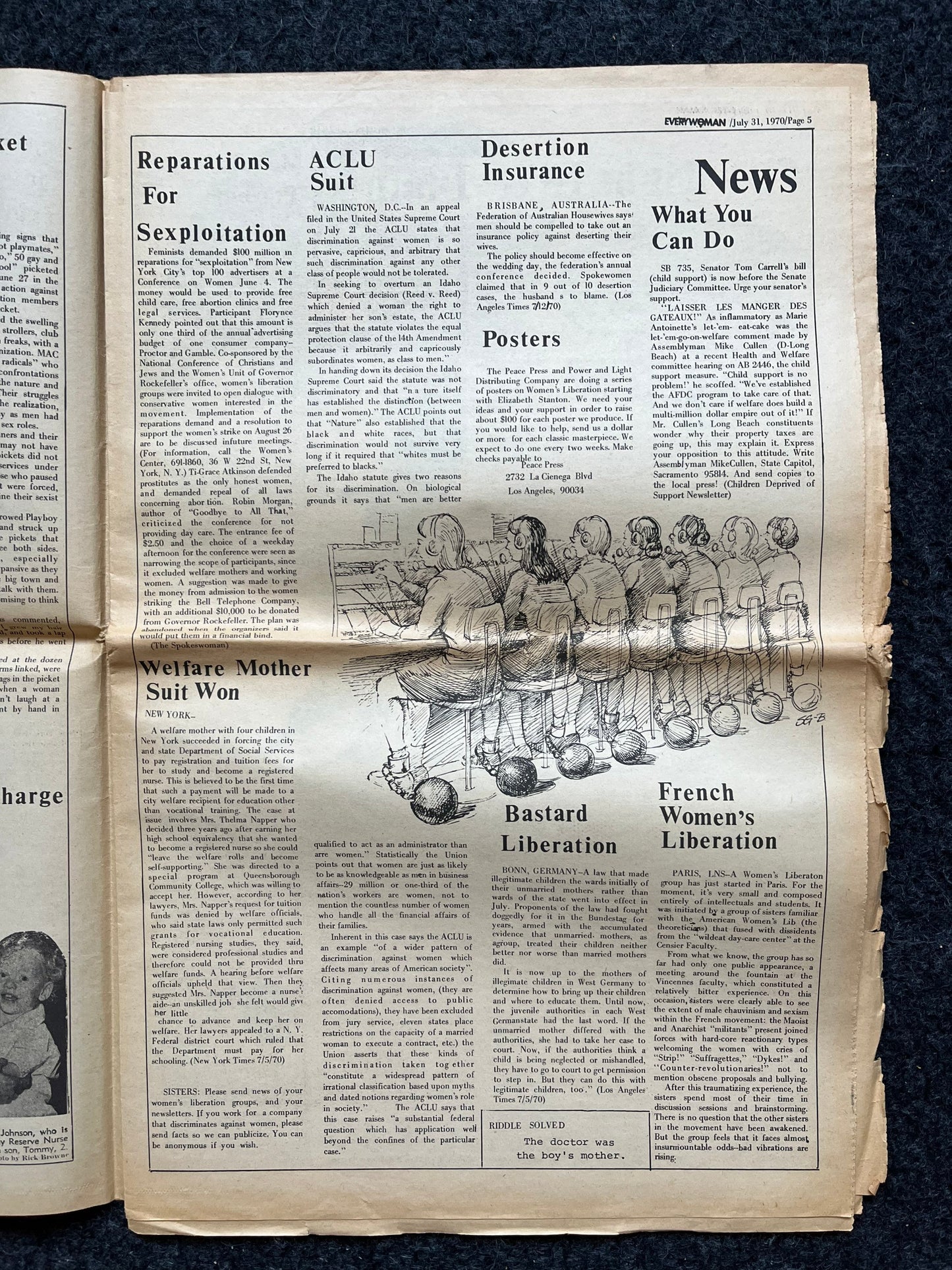 Vintage 1970s Feminist Newspaper, Everywoman 2nd Wave Feminism, LGBT Memorabilia, Feminist Gifts, Female Empowerment, Gifts for Women, Women