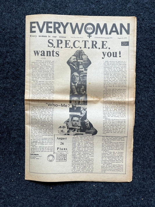 Vintage 1970s Feminist Newspaper, Everywoman 2nd Wave Feminism, LGBT Memorabilia, Feminist Gifts, Female Empowerment, Gifts for Women, Women