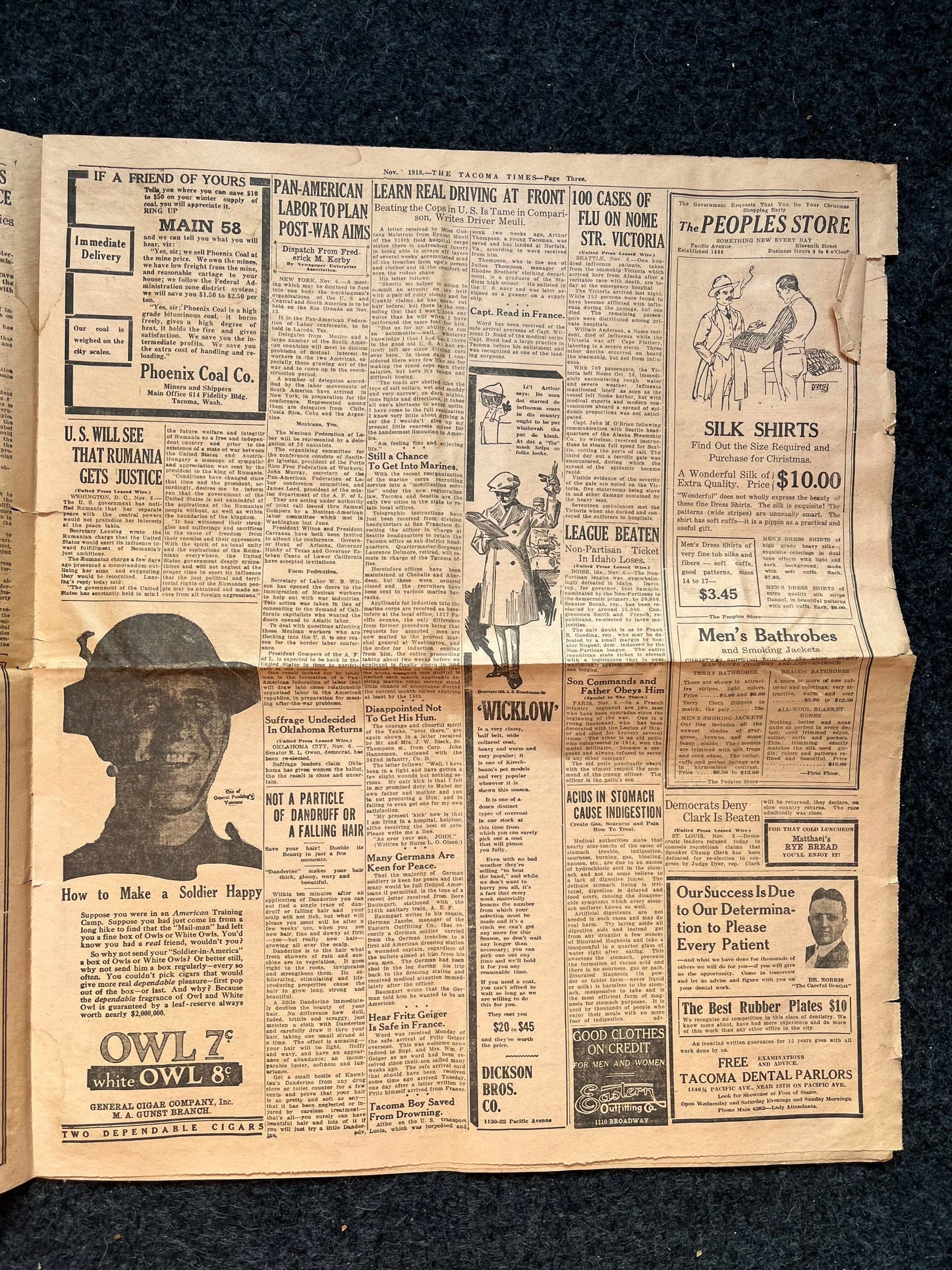 Original False Armistice World War I Peace Newspaper - Day Of – WWI Memorabilia, Historic Gifts and Newspapers, Collectible Gifts, Military