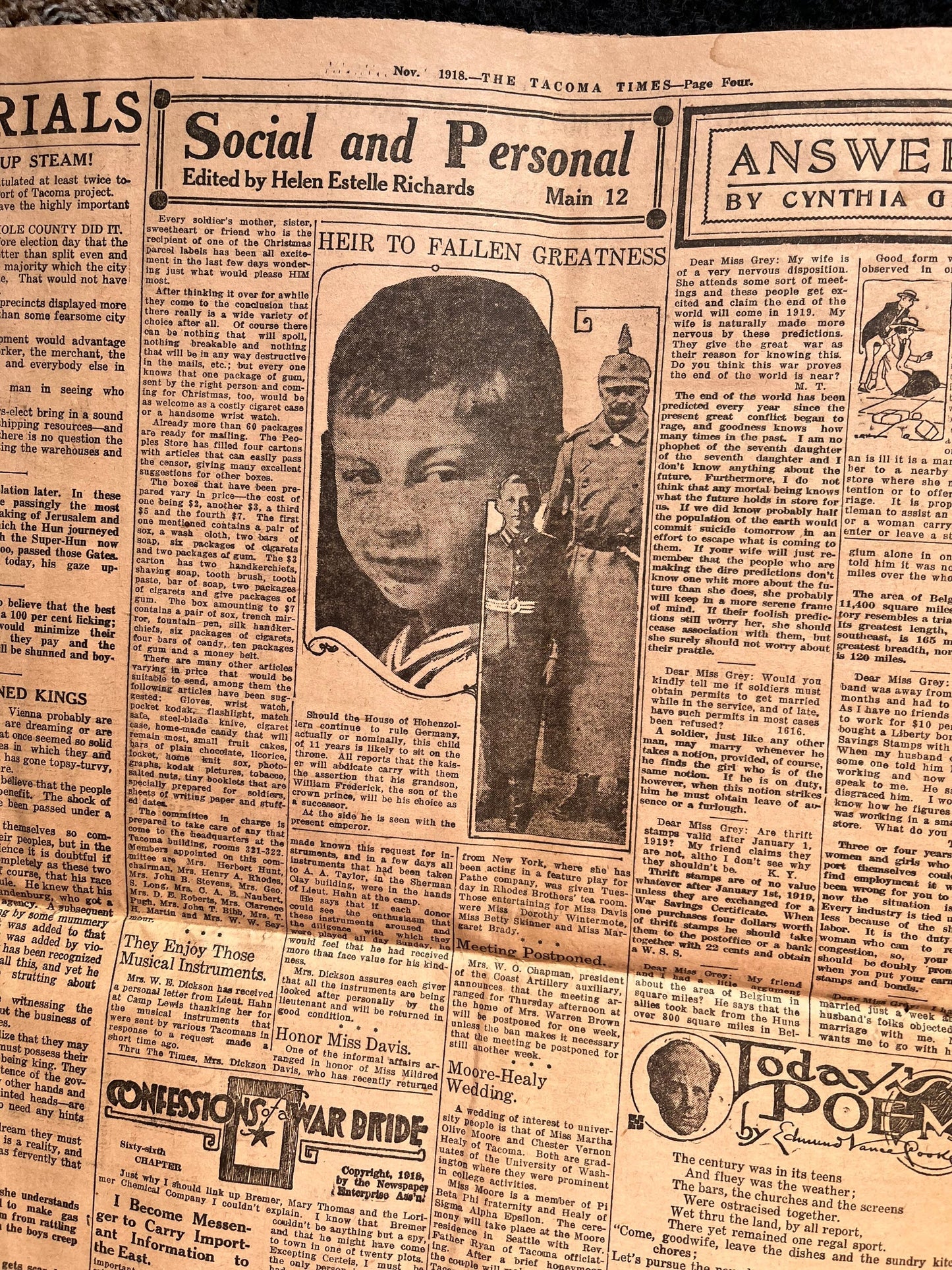 Original False Armistice World War I Peace Newspaper - Day Of – WWI Memorabilia, Historic Gifts and Newspapers, Collectible Gifts, Military
