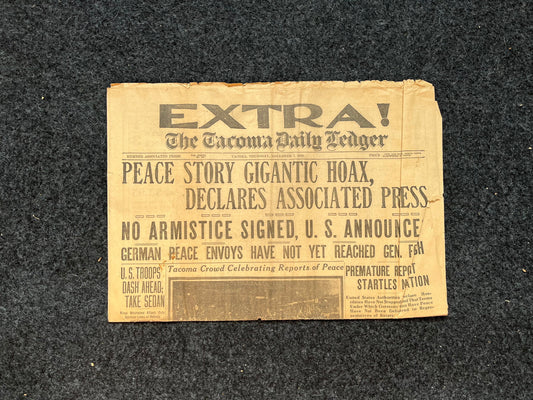 Original False Armistice World War I Peace Newspaper - Day Of – WWI Memorabilia, Historic Gifts and Newspapers, Collectible Gifts, Military