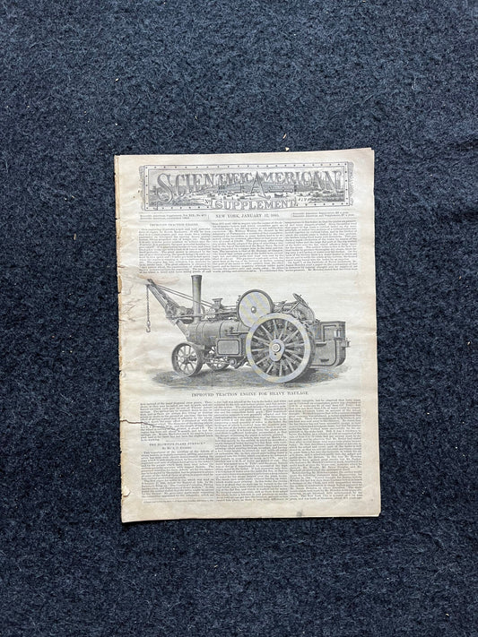 1800s Steam Fire Engine, Firefighting gifts, Firetrucks, Scientific America, Science Education Wall Decor Gifts, Vintage Original Newspaper