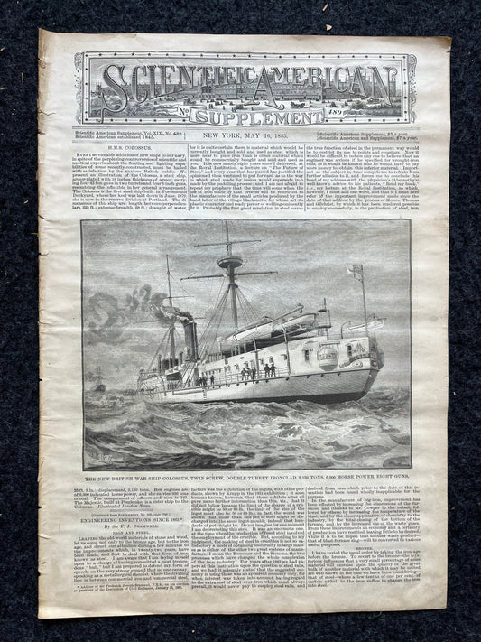 1800s Steamship Artwork Decor, Engineering Gifts, Scientific America, Science Education Wall Decor Gifts, Medical Curios, Vintage Newspaper,