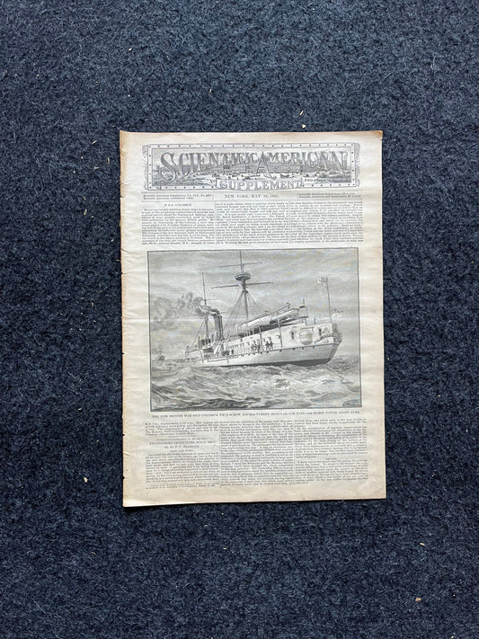 1800s Steamship Artwork Decor, Engineering Gifts, Scientific America, Science Education Wall Decor Gifts, Medical Curios, Vintage Newspaper,