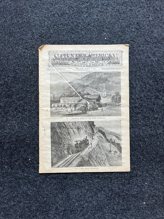 1800s Railroad Train Memorabilia,Artwork Decor, Engineering Gifts, Scientific America, Science Education Wall Decor Gifts, Vintage Newspaper