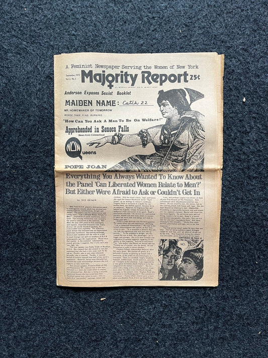 Vintage 1970s Feminist Newspaper, The Majority Report 2nd Wave Feminism, LGBT Memorabilia, Feminist Gifts, Female Empowerment, Gifts