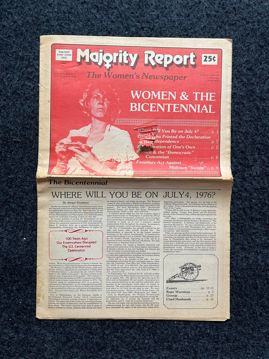 Vintage 1970s Feminist Newspaper, The Majority Report 2nd Wave Feminism, LGBT Memorabilia, Feminist Gifts, Female Empowerment, Gifts