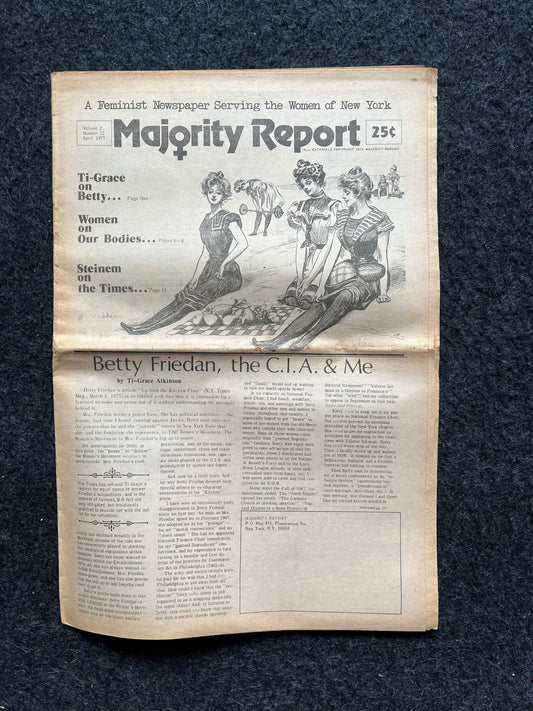 Vintage 1970s Feminist Newspaper, The Majority Report 2nd Wave Feminism, LGBT Memorabilia, Feminist Gifts, Female Empowerment, Gifts