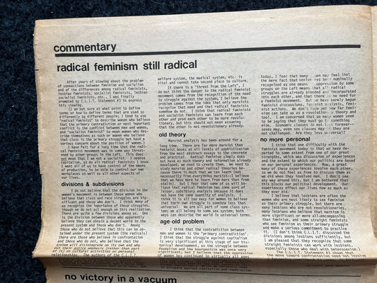 1970s Off Our Backs Feminist Newspaper, 2nd Wave Feminism, LGBT Memorabilia, Feminist Gifts, Female Empowerment, Gifts for Women, Womens