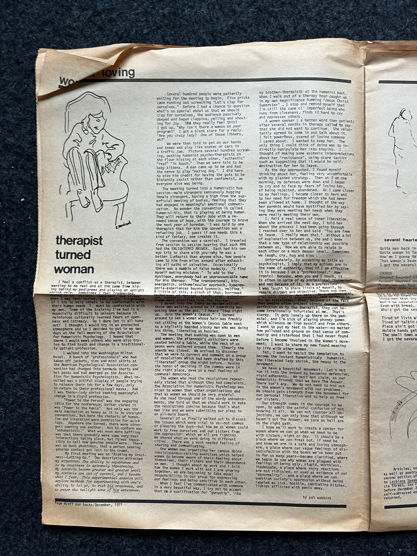 1970s Off Our Backs Feminist Newspaper, 2nd Wave Feminism, LGBT Memorabilia, Feminist Gifts, Female Empowerment, Gifts for Women, Womens