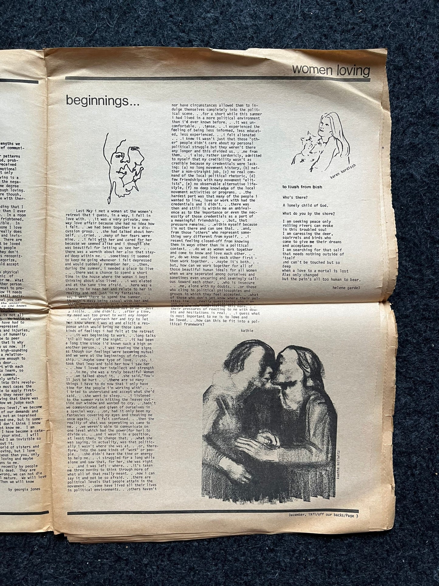 1970s Off Our Backs Feminist Newspaper, 2nd Wave Feminism, LGBT Memorabilia, Feminist Gifts, Female Empowerment, Gifts for Women, Womens