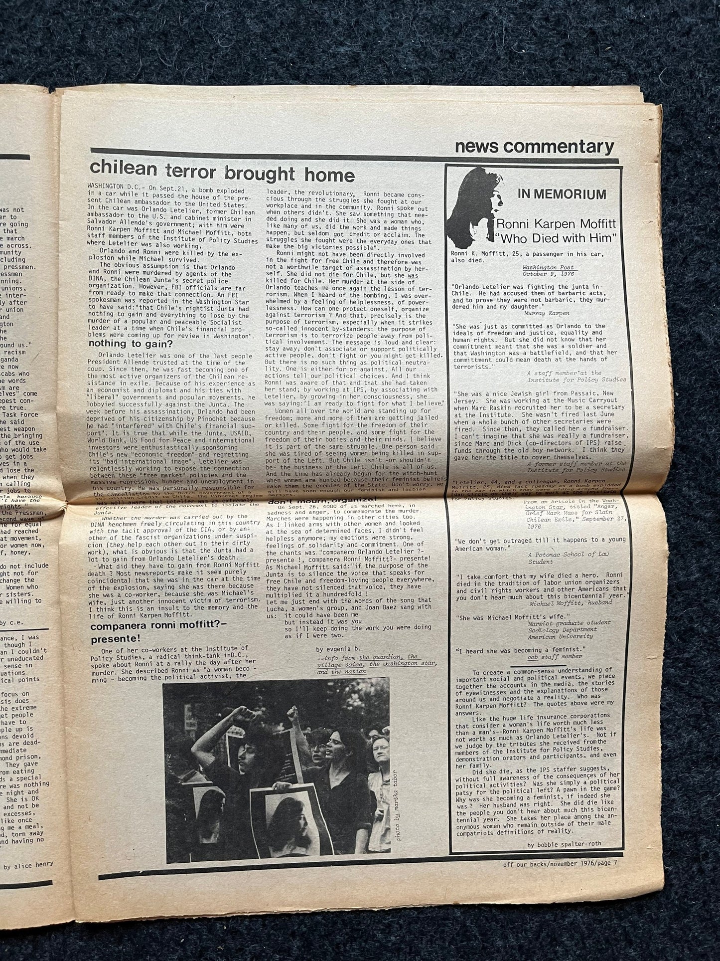 1970s Off Our Backs Feminist Newspaper, 2nd Wave Feminism, LGBT Memorabilia, Feminist Gifts, Female Empowerment, Gifts for Women, Womens