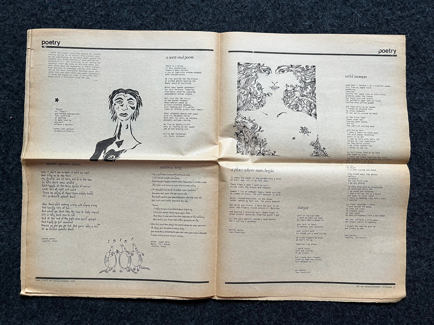 1970s Off Our Backs Feminist Newspaper, 2nd Wave Feminism, LGBT Memorabilia, Feminist Gifts, Female Empowerment, Gifts for Women, Womens