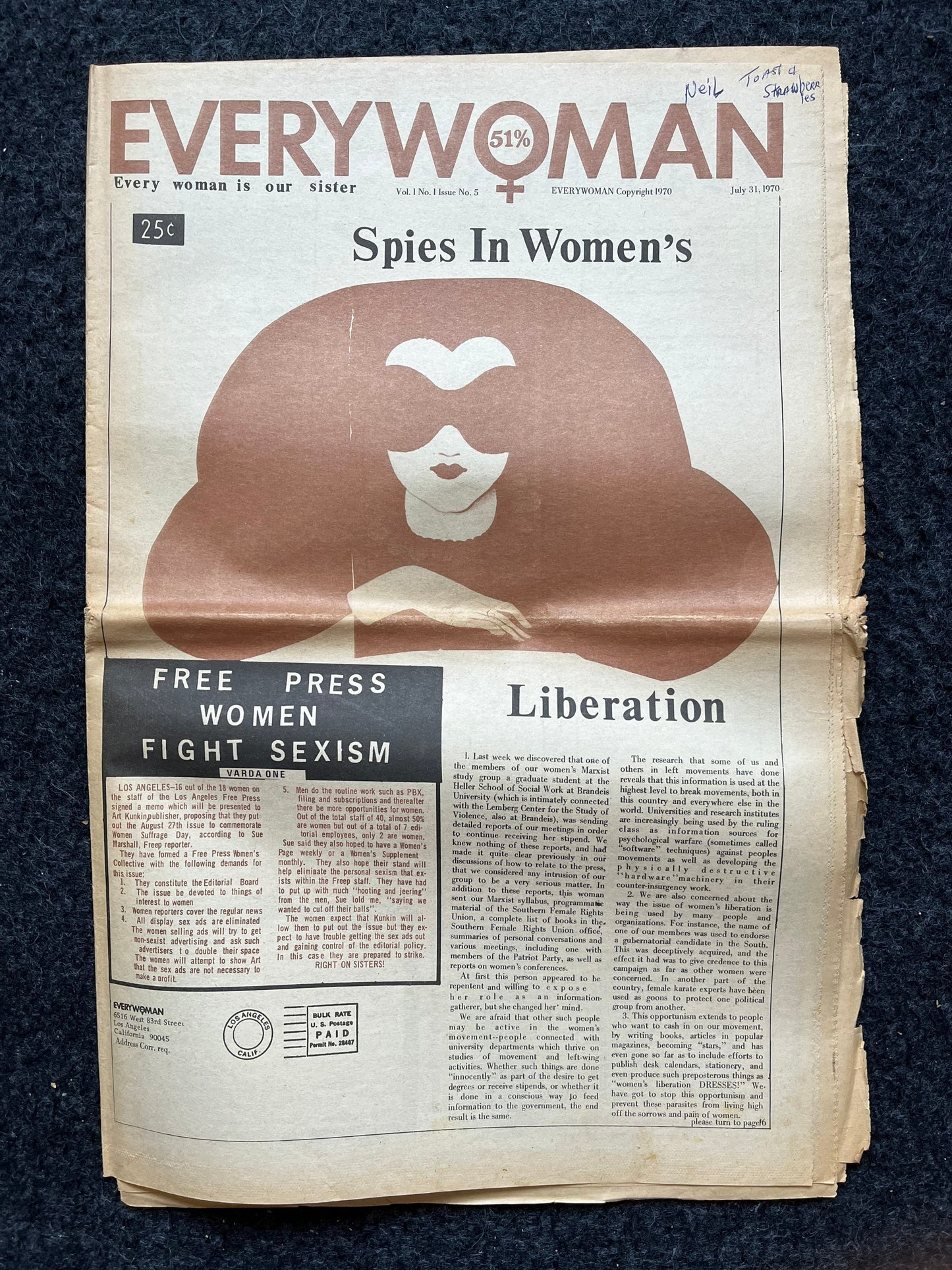 Vintage 1970s Feminist Newspaper, Everywoman 2nd Wave Feminism, LGBT Memorabilia, Feminist Gifts, Female Empowerment, Gifts for Women, Women