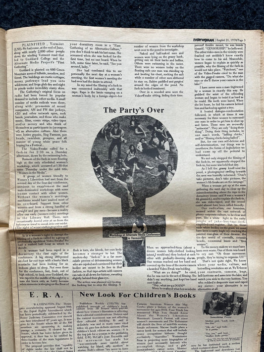 Vintage 1970s Feminist Newspaper, Everywoman 2nd Wave Feminism, LGBT Memorabilia, Feminist Gifts, Female Empowerment, Gifts for Women, Women