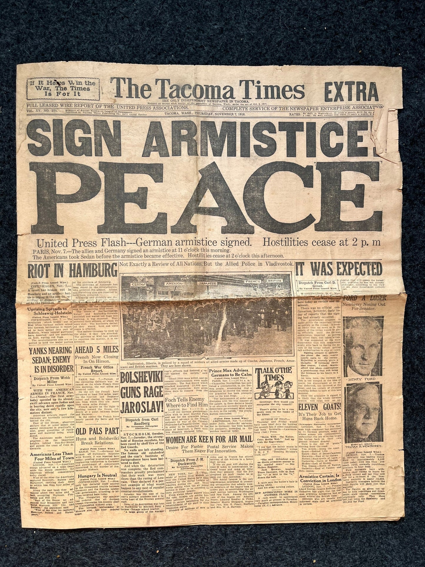 Original False Armistice World War I Peace Newspaper - Day Of – WWI Memorabilia, Historic Gifts and Newspapers, Collectible Gifts, Military