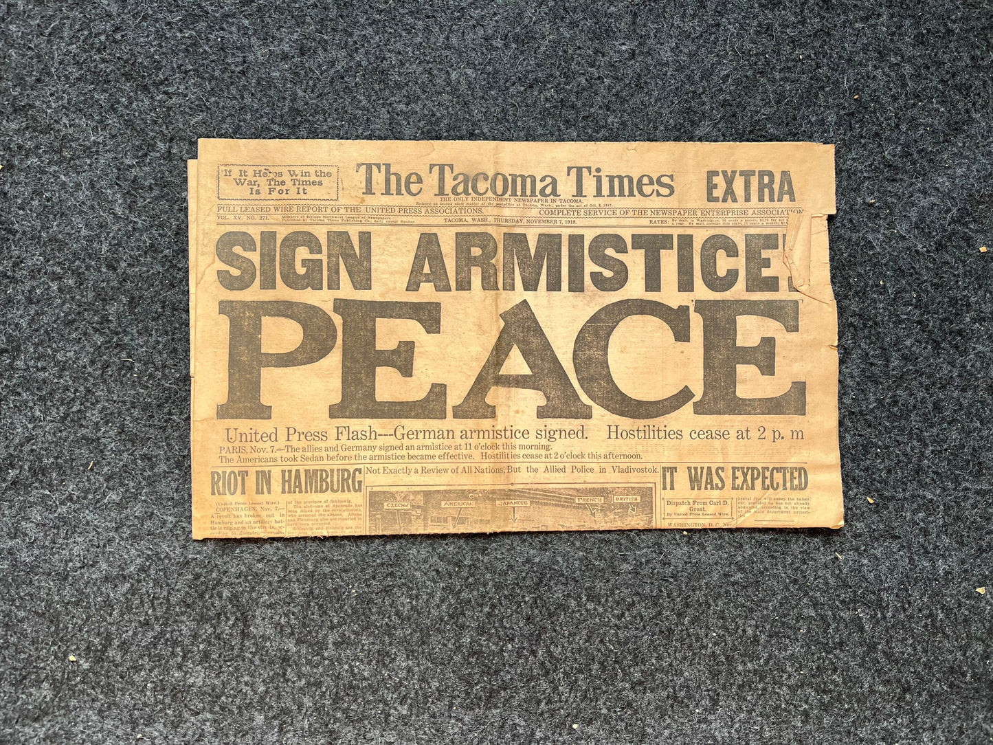 Original False Armistice World War I Peace Newspaper - Day Of – WWI Memorabilia, Historic Gifts and Newspapers, Collectible Gifts, Military