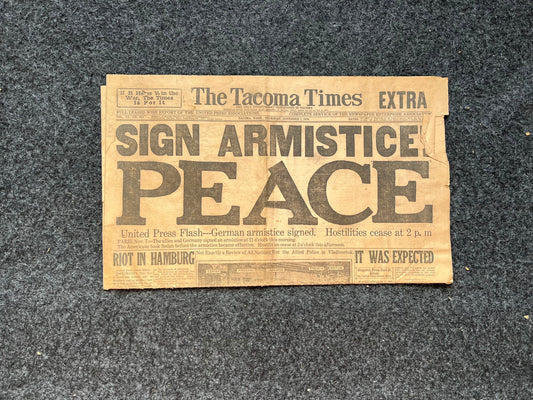 Original False Armistice World War I Peace Newspaper - Day Of – WWI Memorabilia, Historic Gifts and Newspapers, Collectible Gifts, Military