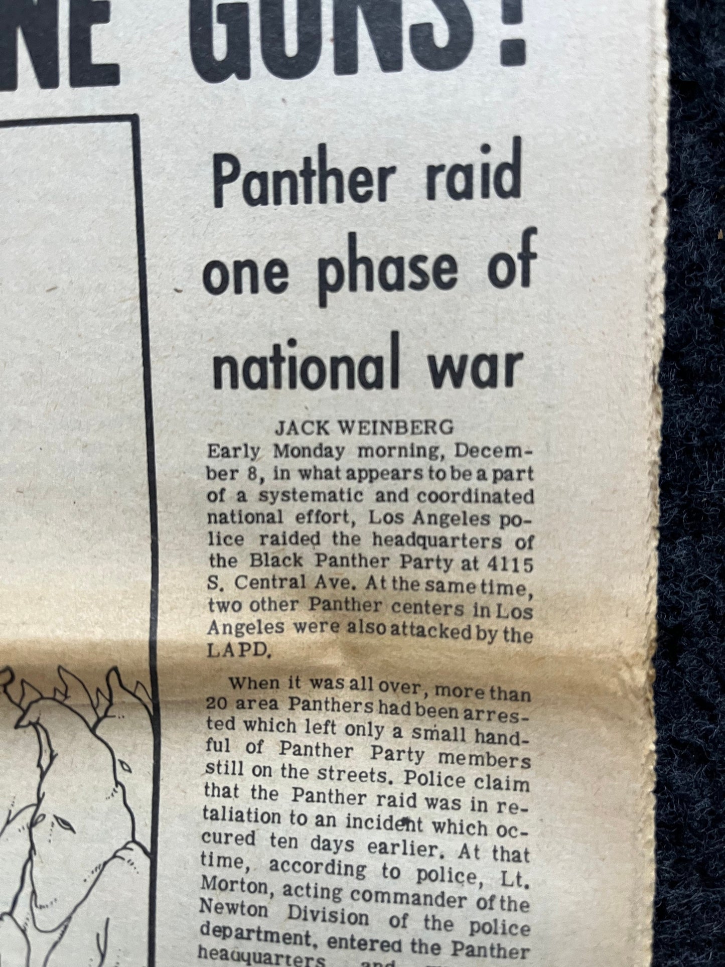 1970s CounterCulture LGBT Los Angeles Free Press, Black Panther Party, Underground Far-Left Newspaper, Vintage Newspaper, Original Newspaper