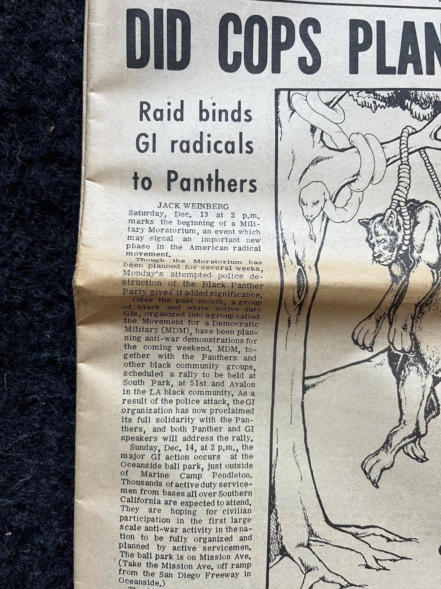1970s CounterCulture LGBT Los Angeles Free Press, Black Panther Party, Underground Far-Left Newspaper, Vintage Newspaper, Original Newspaper