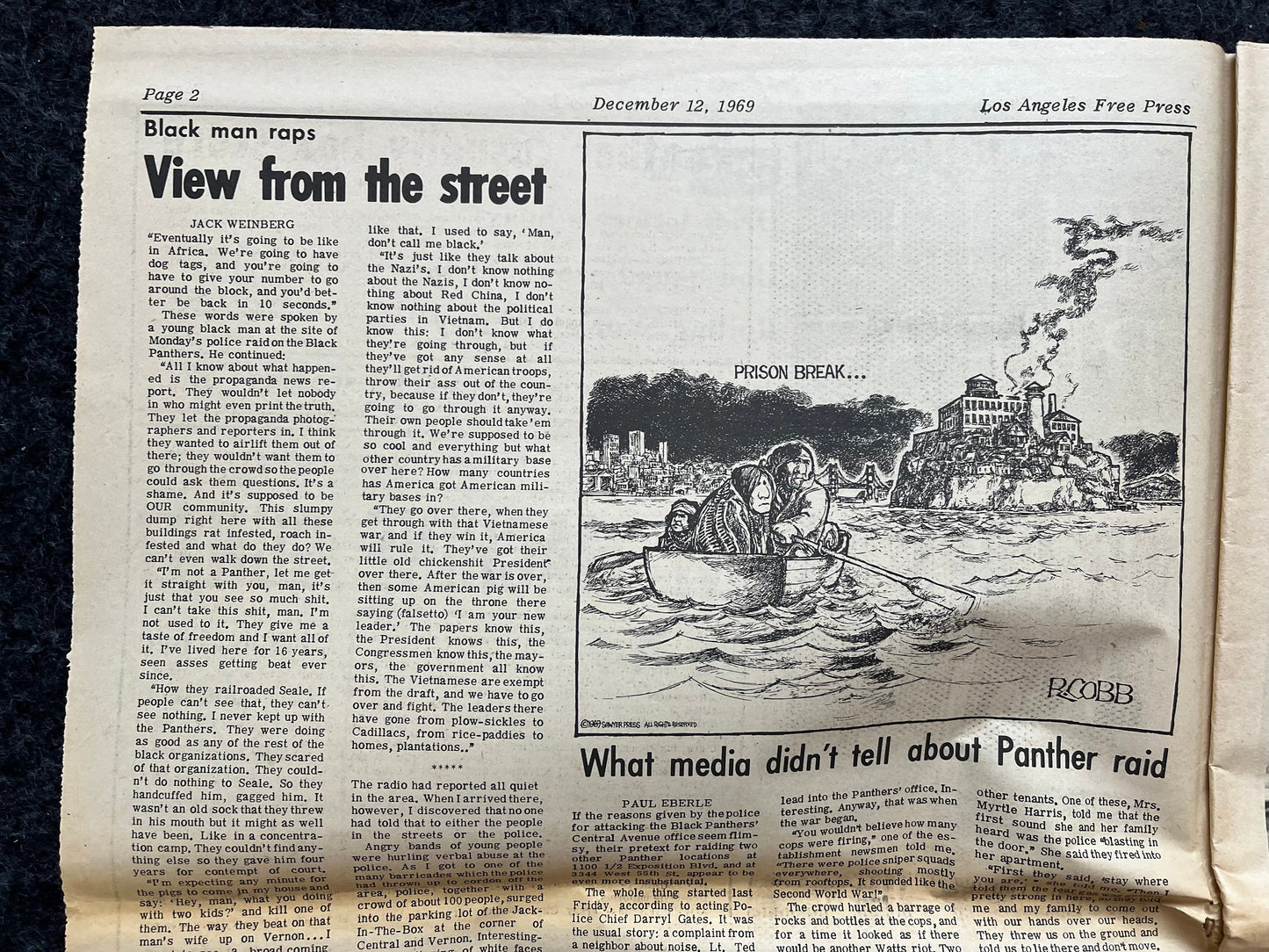 1970s CounterCulture LGBT Los Angeles Free Press, Black Panther Party, Underground Far-Left Newspaper, Vintage Newspaper, Original Newspaper