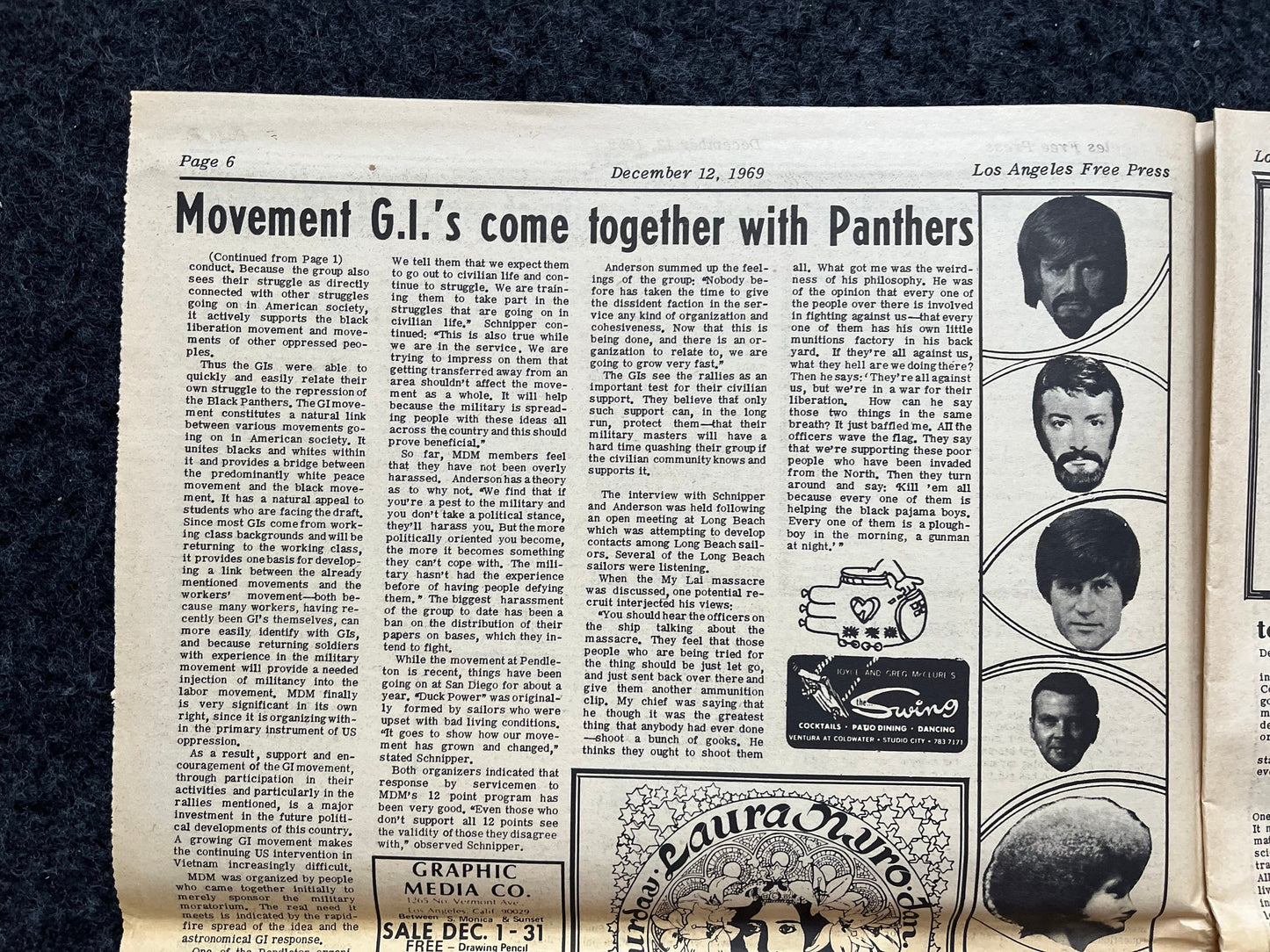 1970s CounterCulture LGBT Los Angeles Free Press, Black Panther Party, Underground Far-Left Newspaper, Vintage Newspaper, Original Newspaper