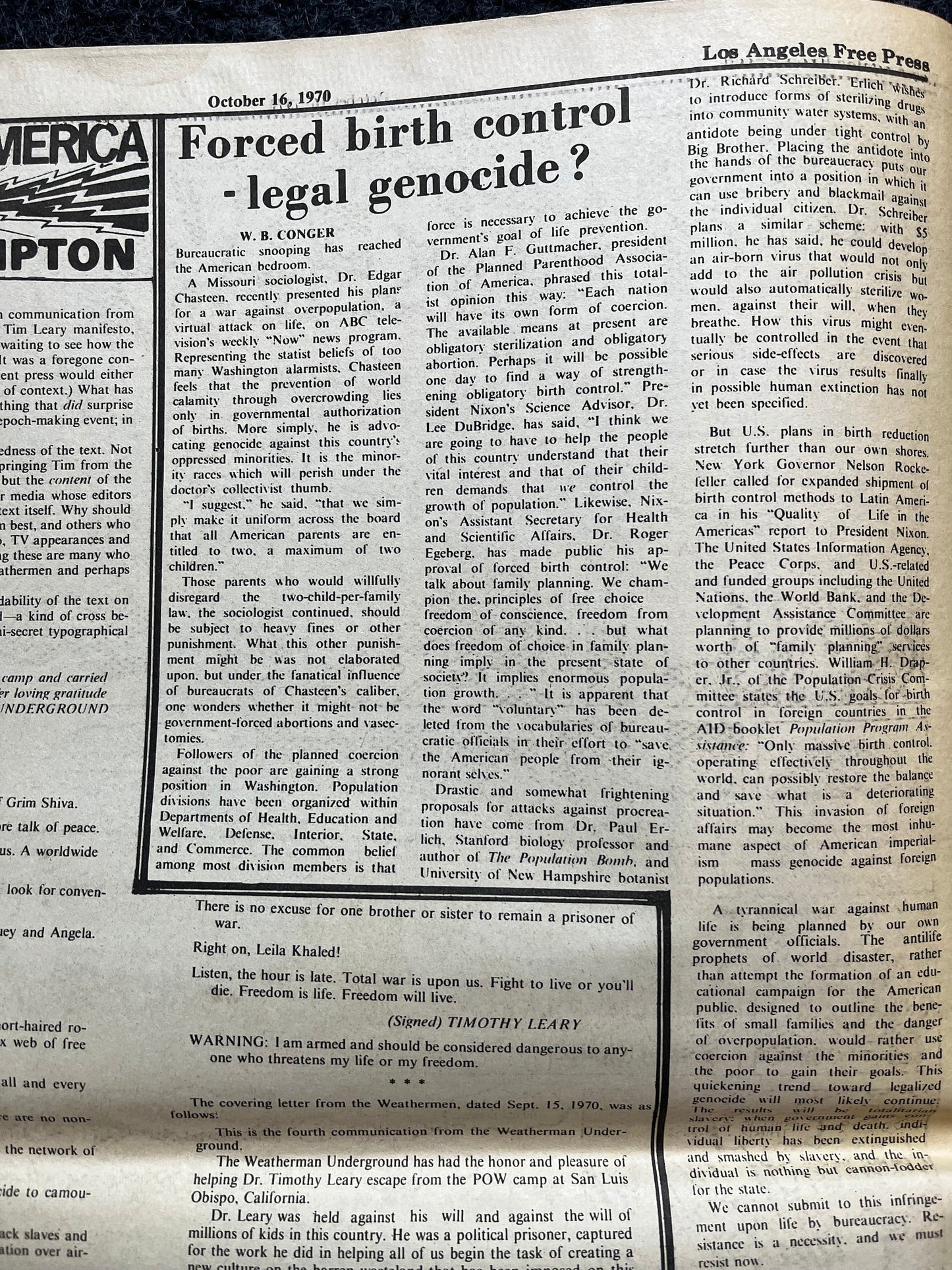 1970s CounterCulture LGBT Los Angeles Free Press, Black Panther Party, Underground Far-Left Newspaper, Vintage Newspaper, Original Newspaper