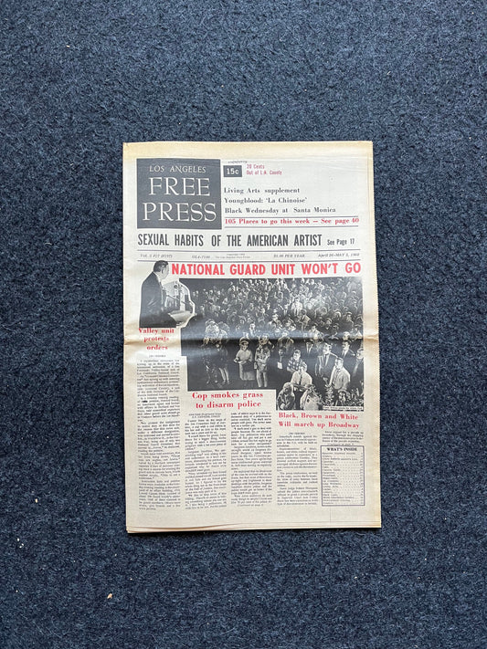 1970s CounterCulture LGBT Los Angeles Free Press, Black Panther Party, Underground Far-Left Newspaper, Vintage Newspaper, Original Newspaper