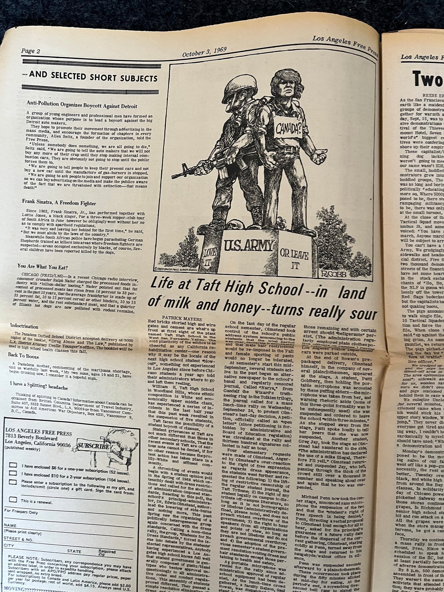 1970s CounterCulture LGBT Los Angeles Free Press, Black Panther Party, Underground Far-Left Newspaper, Vintage Newspaper, Original Newspaper