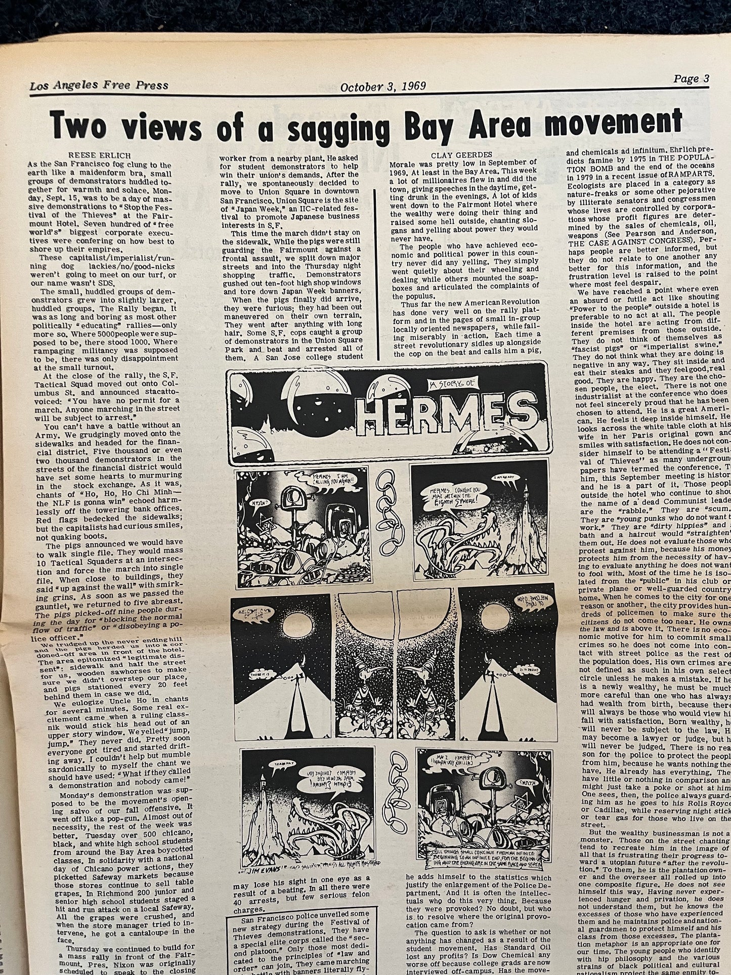 1970s CounterCulture LGBT Los Angeles Free Press, Black Panther Party, Underground Far-Left Newspaper, Vintage Newspaper, Original Newspaper